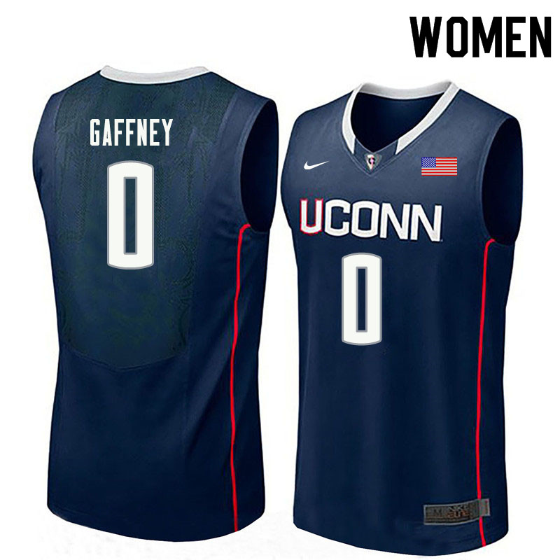 Women #0 Jalen Gaffney Uconn Huskies College Basketball Jerseys Sale-Navy - Click Image to Close
